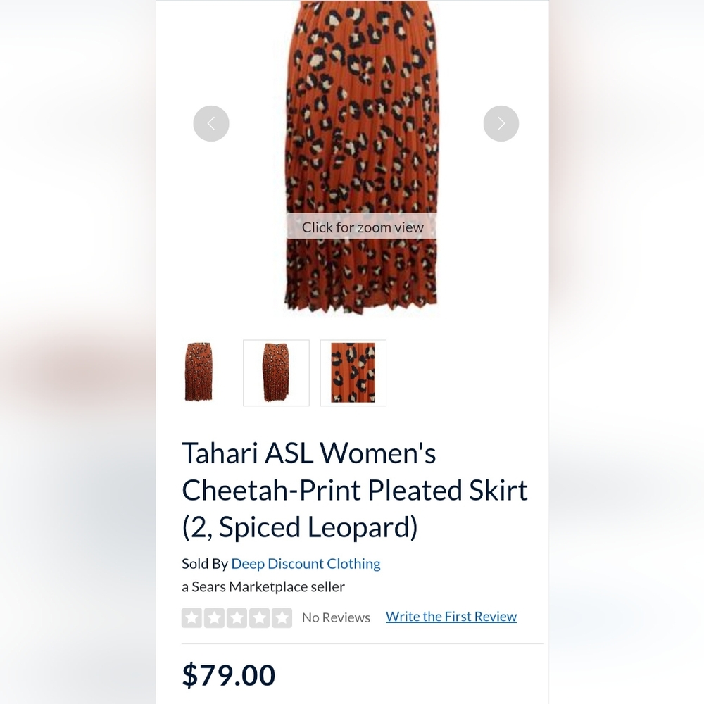 Tahari ASL Cheetah-Print Pleated Skirt